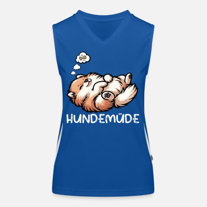 Hundemüde Zwergspitz Zwergspitze Spitzhund Spitz Funktionelles Kontrast-Tank Top für Frauen
