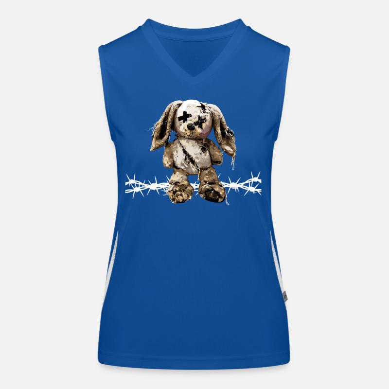 Dark Aesthetics Stuffed Bunny Soft Toy Barbed Wire Women's Functional Contrast Tank Top