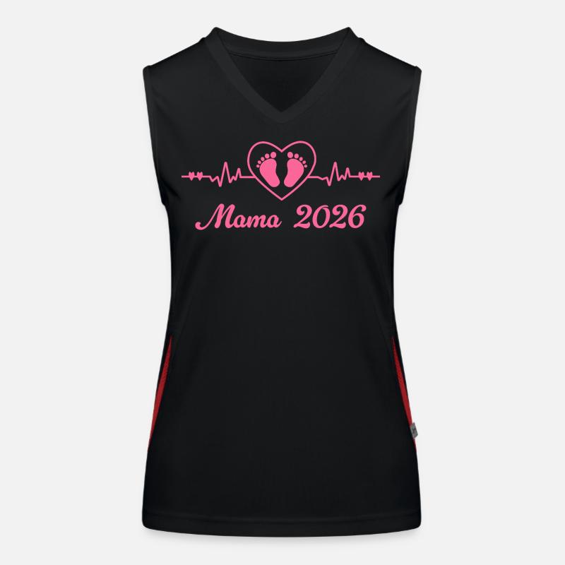 Mama 2026 Schwangerschaft Werdende Mutter Funktionelles Kontrast-Tank Top für Frauen