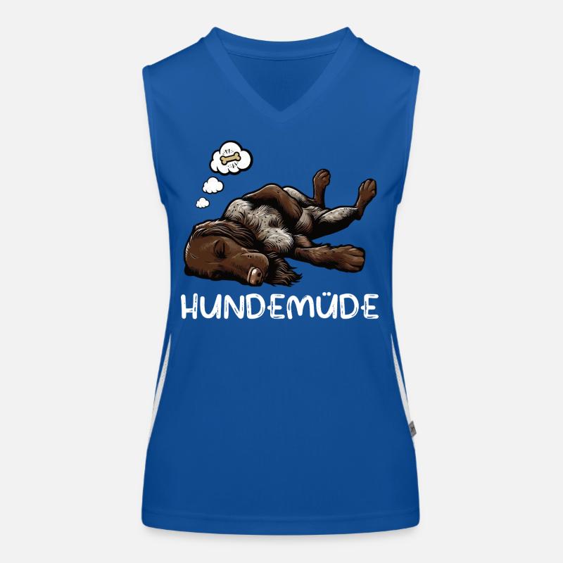 Hundemüde Deutsch Drahthaar drahthaar hunde Funktionelles Kontrast-Tank Top für Frauen