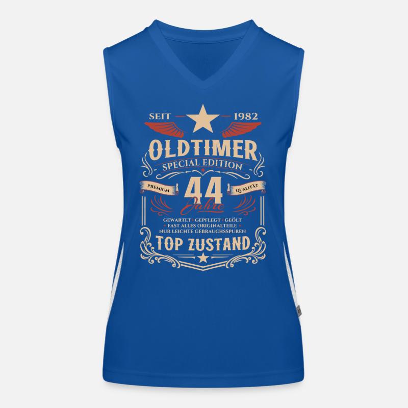 44. Geburtstag Geschenk Mann Oldtimer Vintage 1982 Funktionelles Kontrast-Tank Top für Frauen