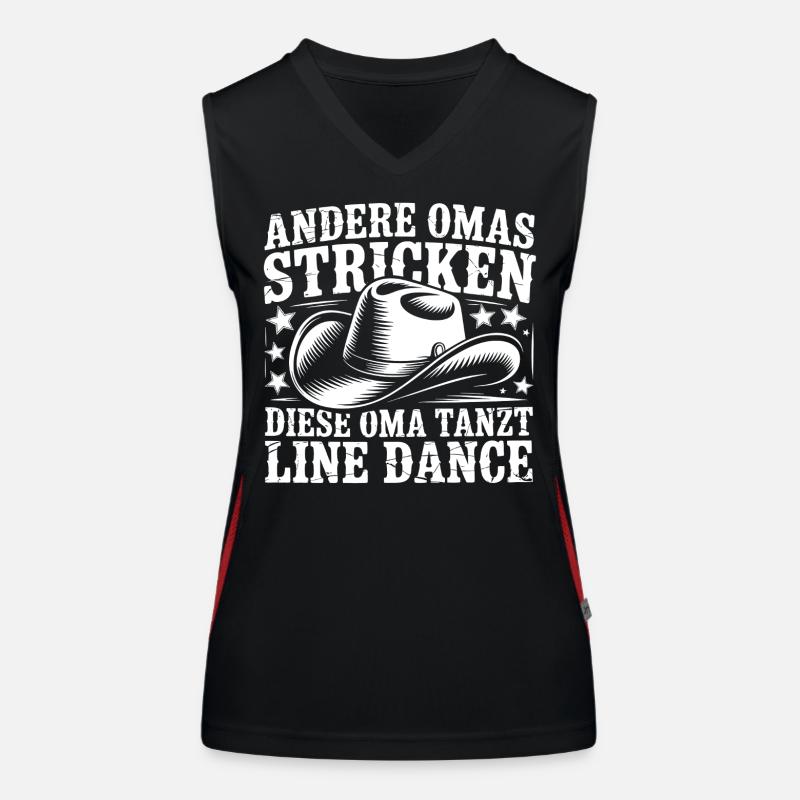 Oma Line Dance Funktionelles Kontrast-Tank Top für Frauen