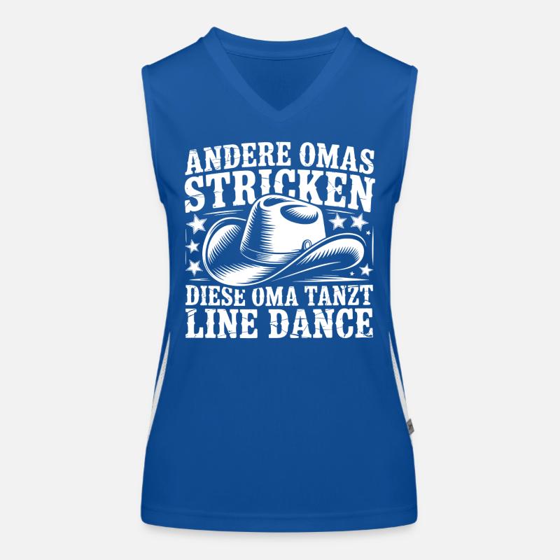 Oma Line Dance Funktionelles Kontrast-Tank Top für Frauen