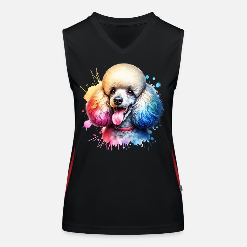 Motif du caniche Débardeur respirant contrasté Femme