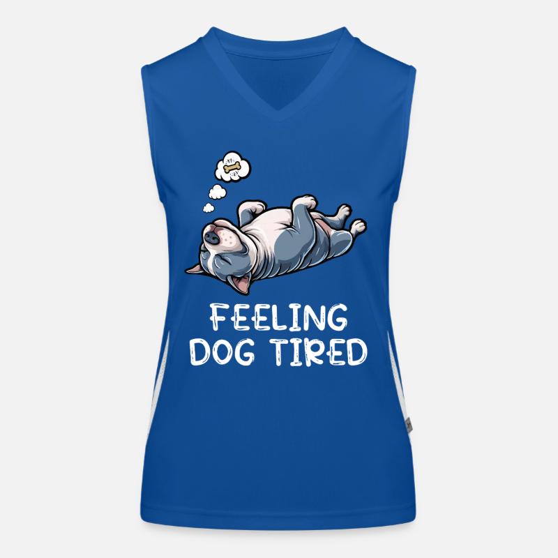 Feeling Dog Tired American_Bully Bullybesitzer Funktionelles Kontrast-Tank Top für Frauen