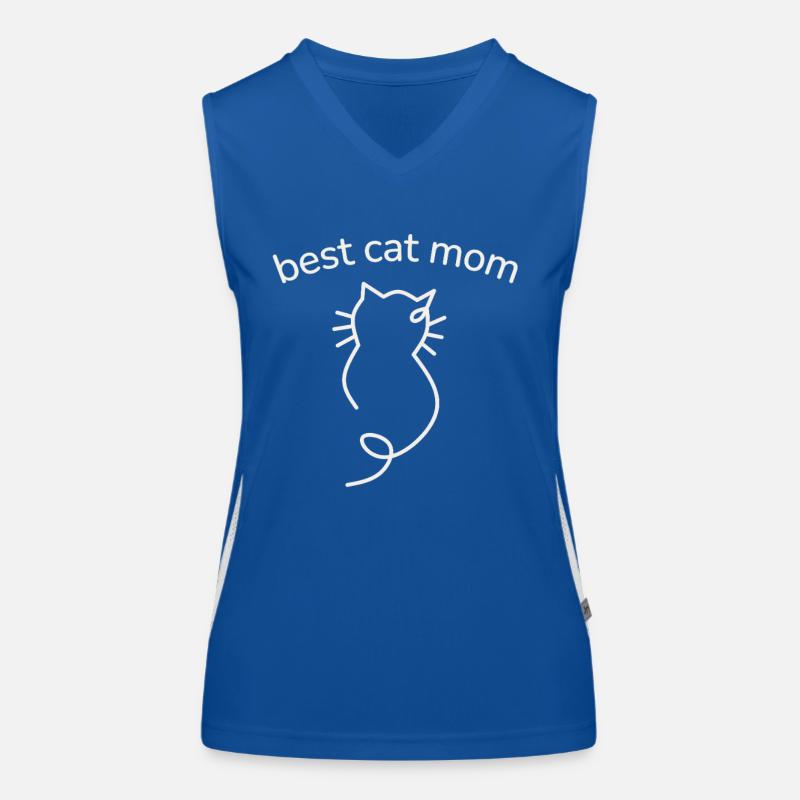 Meilleure maman de chat minimaliste Silhouette Débardeur respirant contrasté Femme