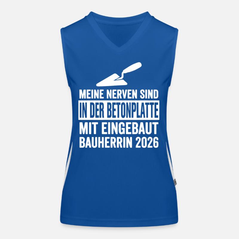 Bauherrin Hausbau Humor Funktionelles Kontrast-Tank Top für Frauen