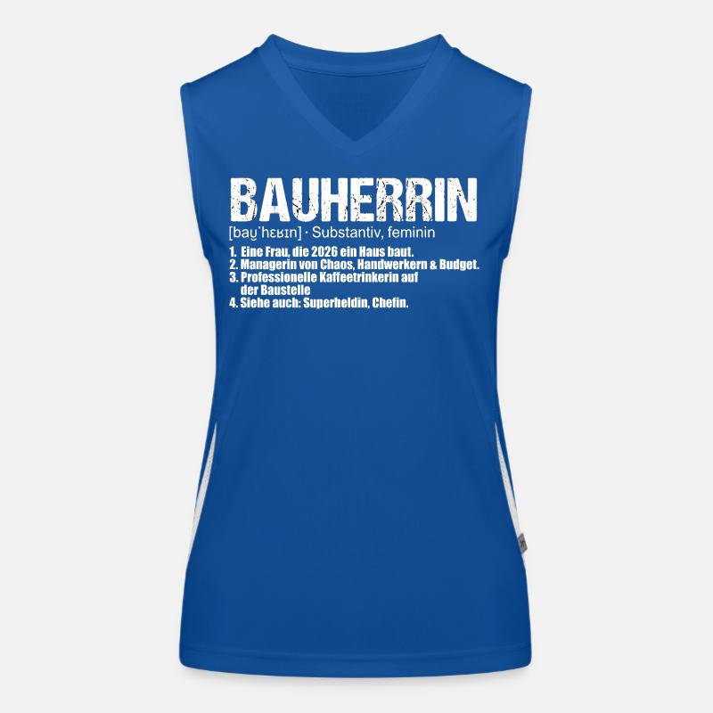 Bauherrin Definition Hausbau Eigenheim Funktionelles Kontrast-Tank Top für Frauen