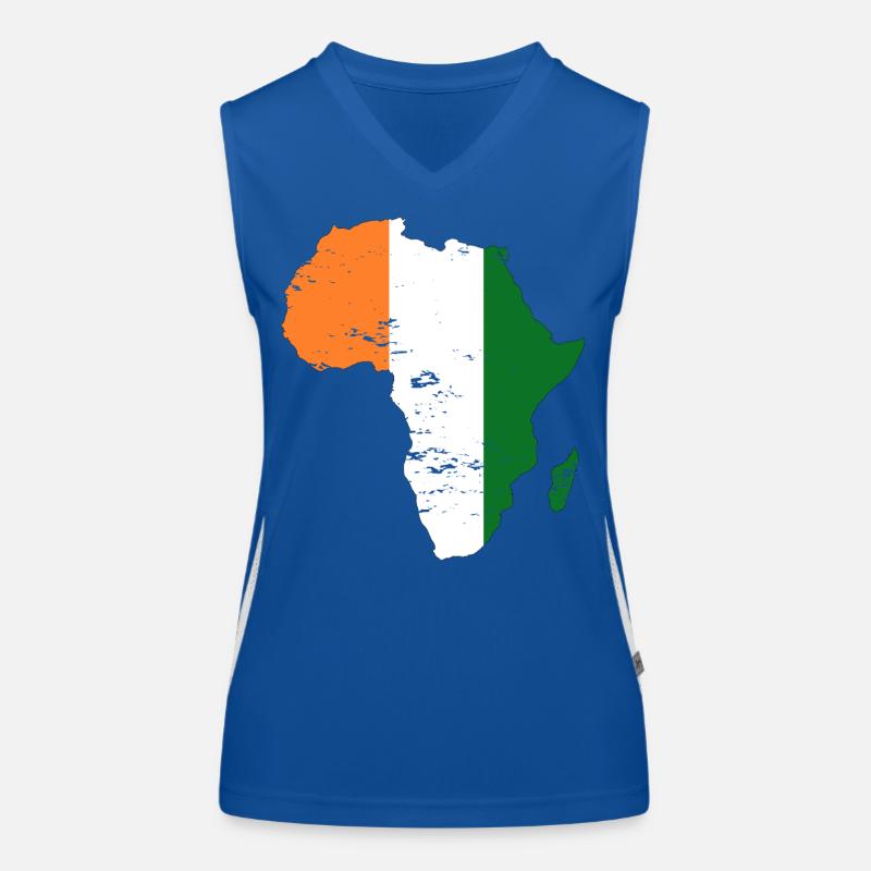 Drapeau de la Côte d’Ivoire Afrique utilisé Débardeur respirant contrasté Femme