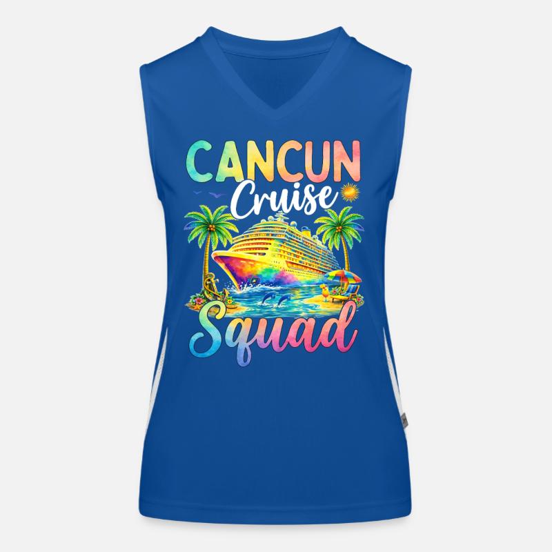 Cancun Cruise Squad Funktionelles Kontrast-Tank Top für Frauen