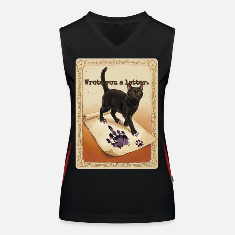 Wrote You A Letter Cat Women's Functional Contrast Tank Top