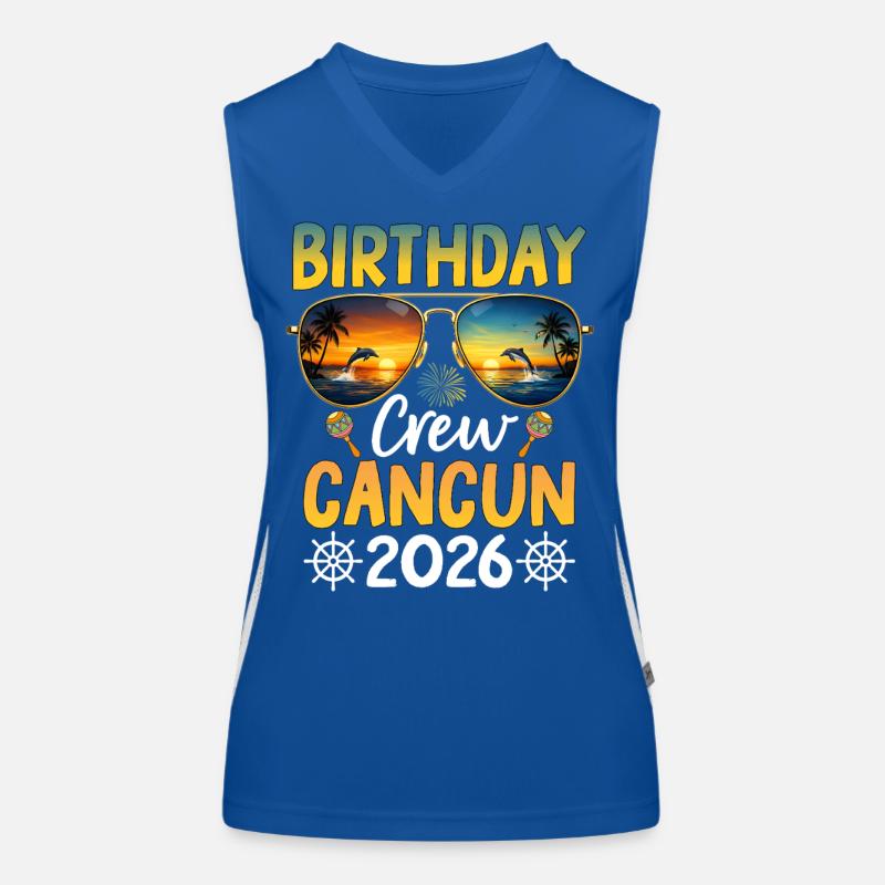 Birthday Crew Cancun 2026 Funktionelles Kontrast-Tank Top für Frauen