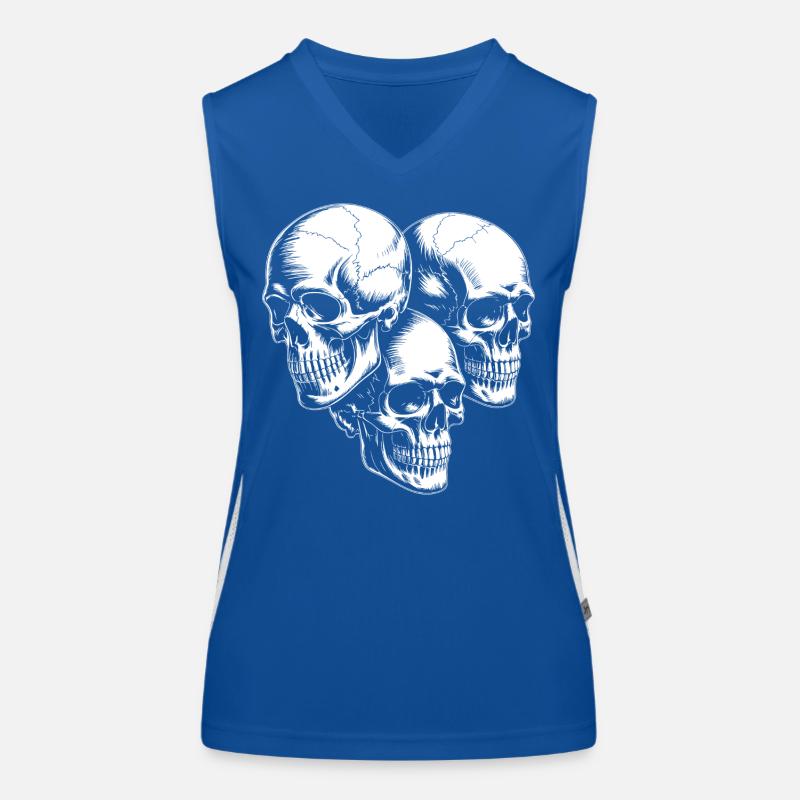 Triple Skull Silhouette Women's Functional Contrast Tank Top
