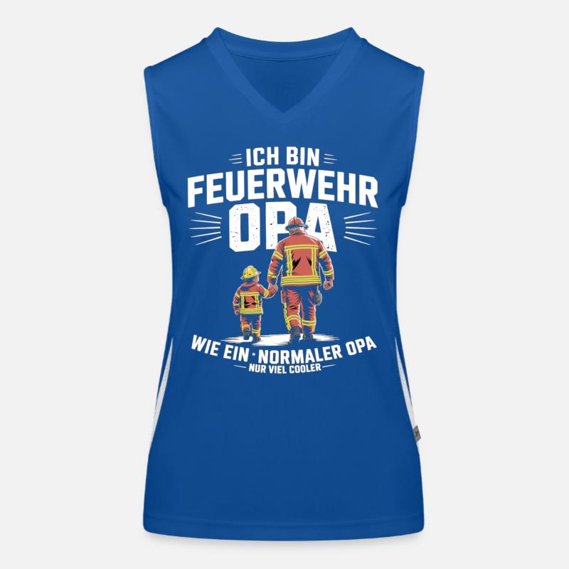 Feuerwehr Opa Cooler Großvater Spruch Funktionelles Kontrast-Tank Top für Frauen