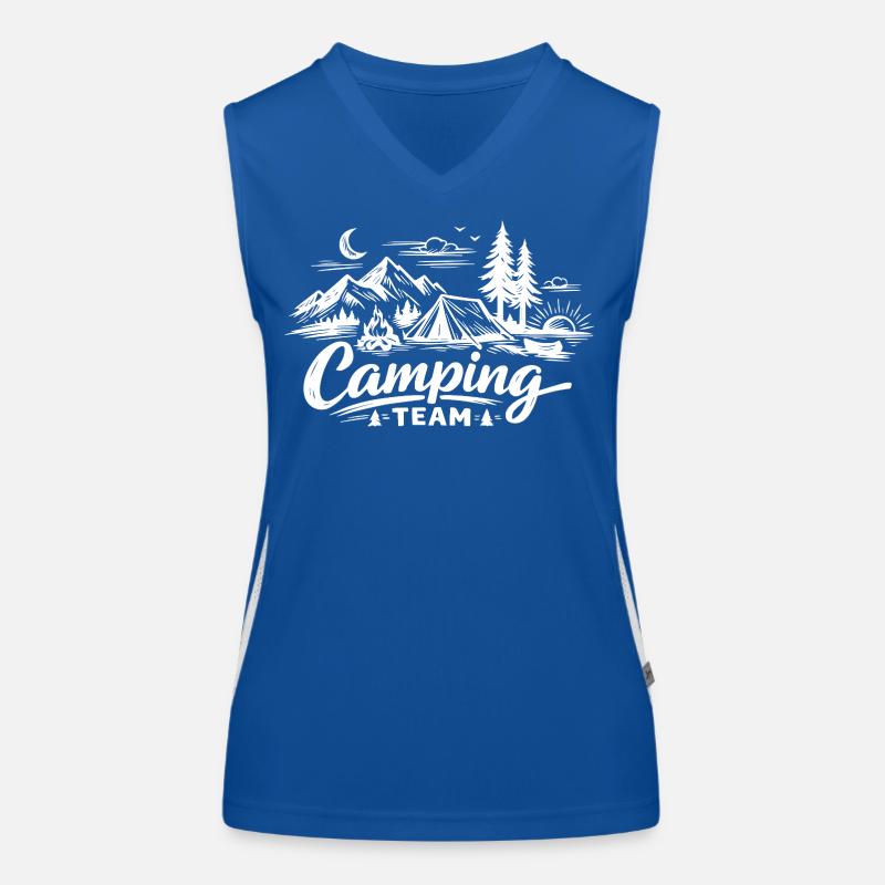 Camping Team Zelt Funktionelles Kontrast-Tank Top für Frauen