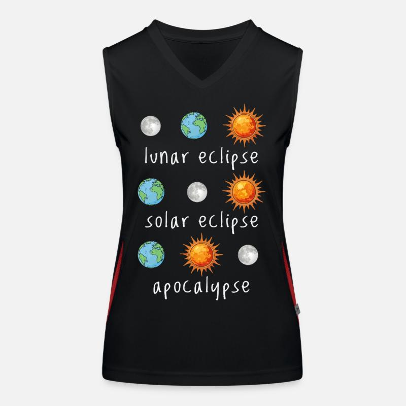 Éclipse lunaire Éclipse solaire Apocalypse Humour Débardeur respirant contrasté Femme