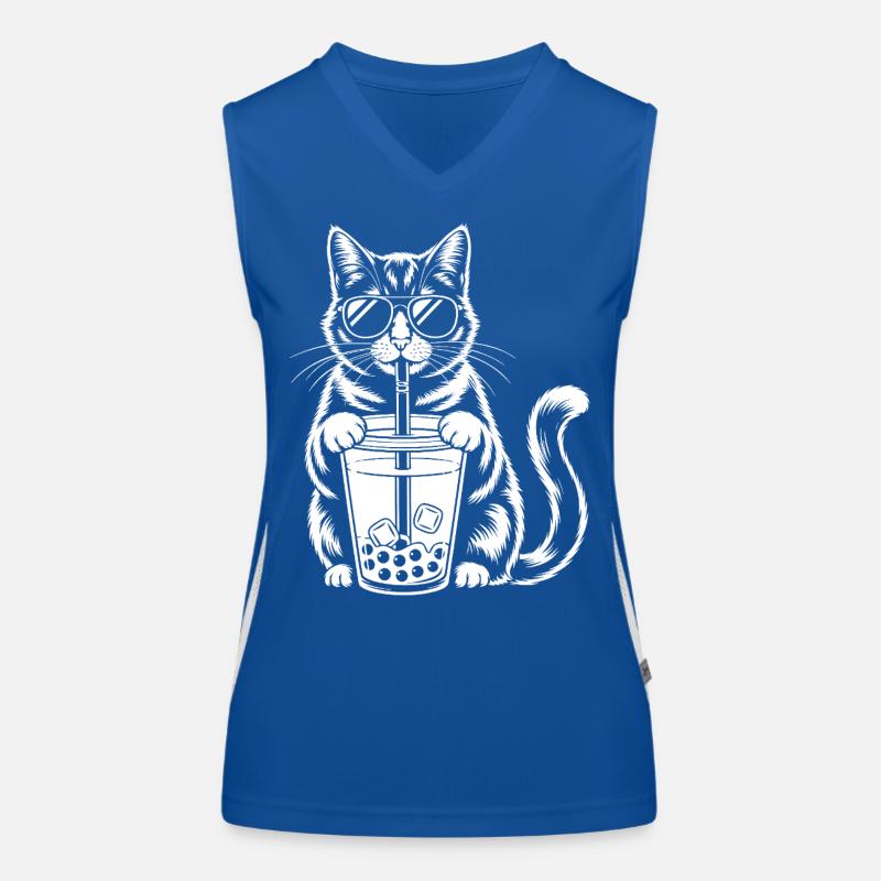 Chat avec bubble tea Débardeur respirant contrasté Femme