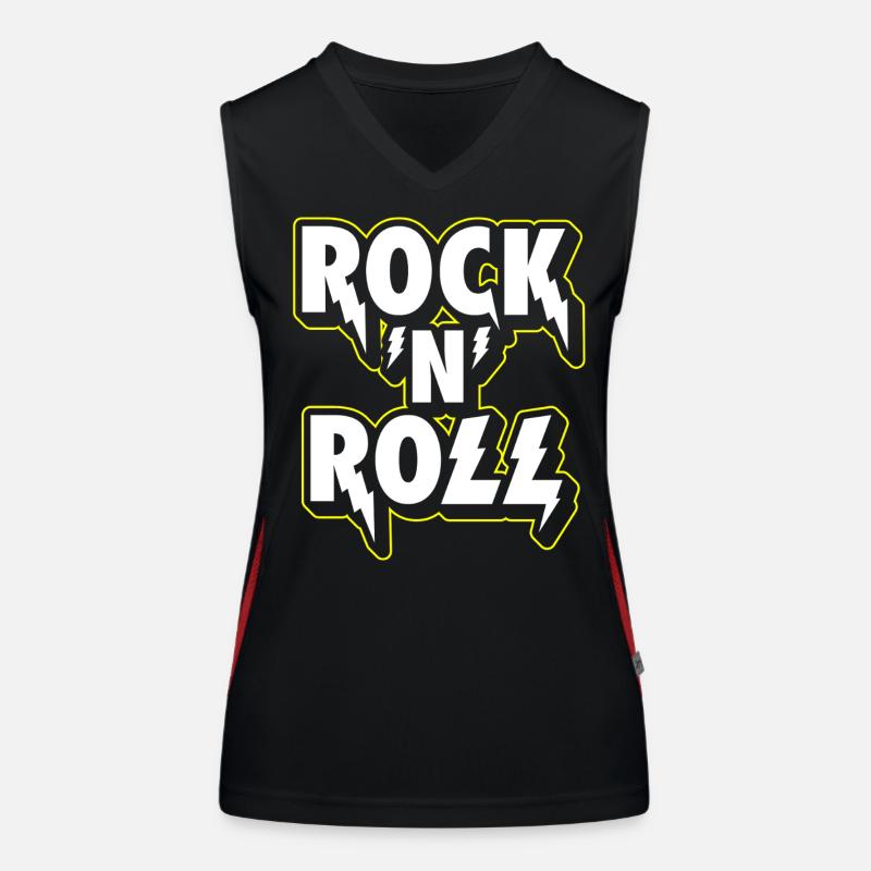 Rock 'N' Roll Lightning 3D Logo Women's Functional Contrast Tank Top