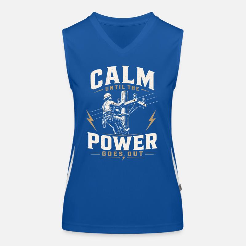 Electrician Work Electricity Cable Motif Women's Functional Contrast Tank Top
