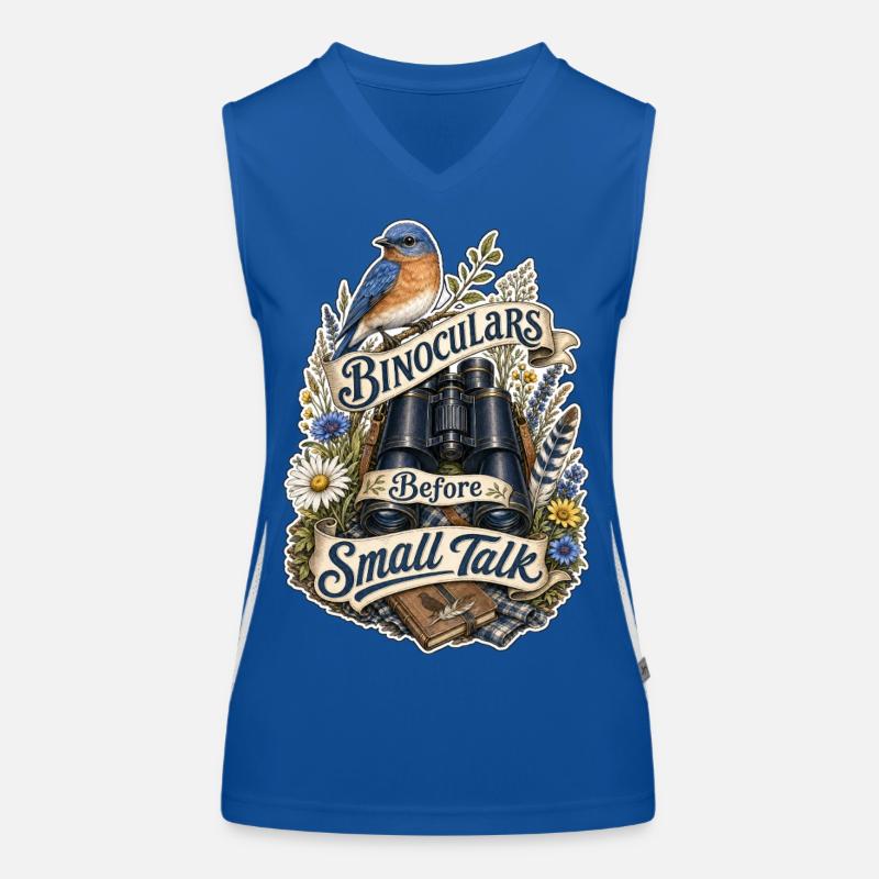 Binoculars Before Small Talk Clouds Women's Functional Contrast Tank Top