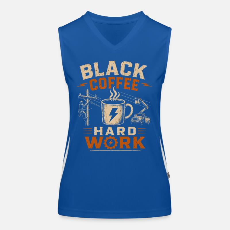 Kaffee Vor Stromleitung Elektrizität Funktionelles Kontrast-Tank Top für Frauen