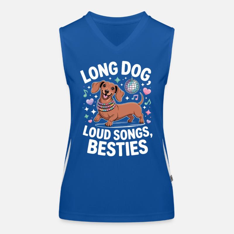 Dachshund Disco Débardeur respirant contrasté Femme