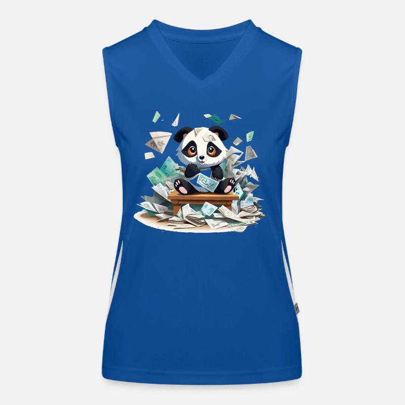 Pluie d’argent panda à la table Débardeur respirant contrasté Femme