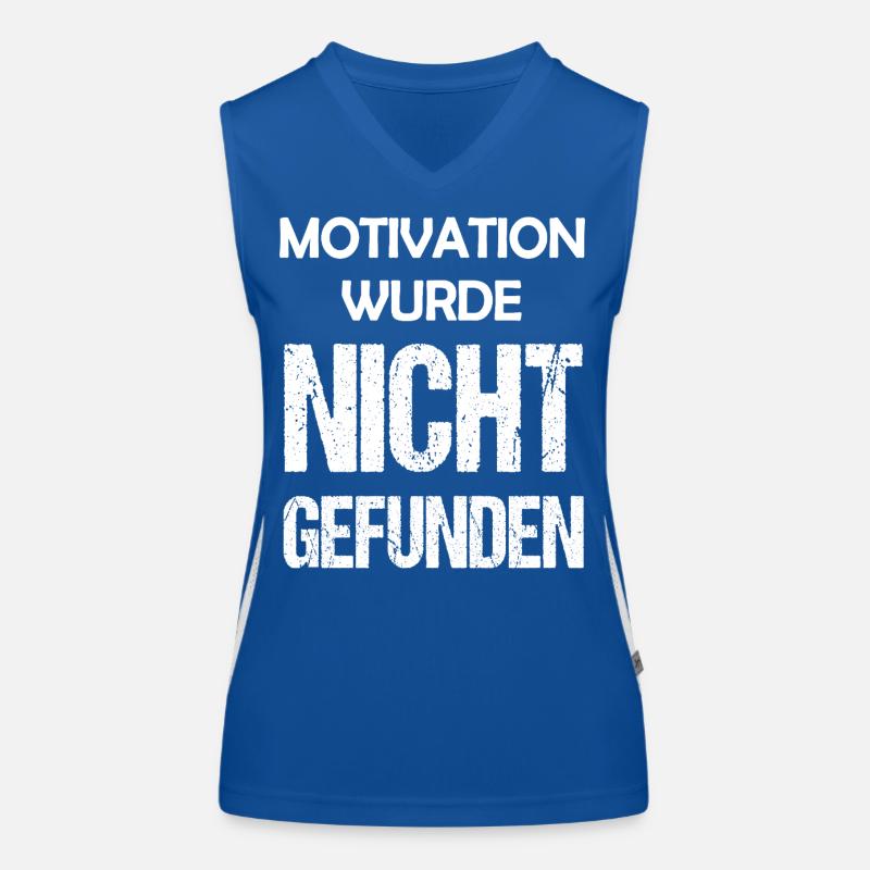 Motivation wurde nicht gefunden Lustiger Spruch Funktionelles Kontrast-Tank Top für Frauen