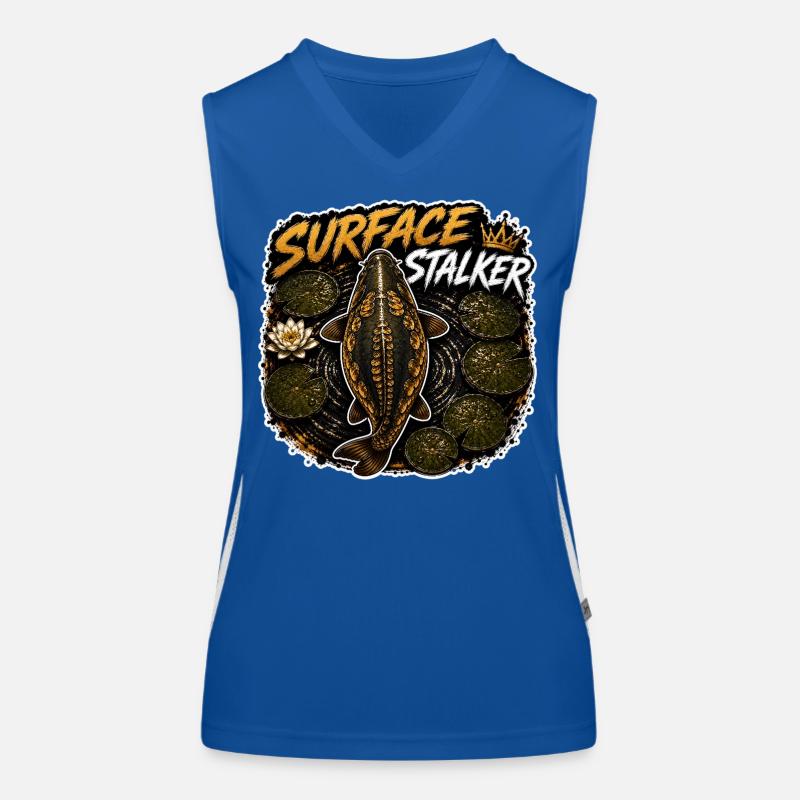 Oberflächen-Stalker-Karpfenfischerei-Design Funktionelles Kontrast-Tank Top für Frauen