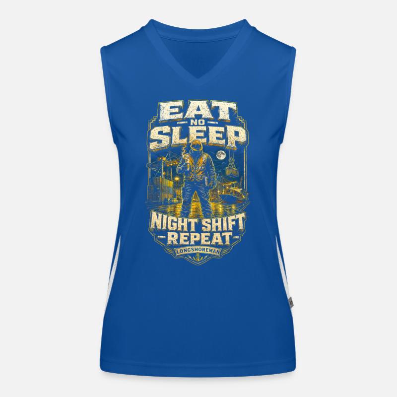 Dock Workers Eat Not Sleep Night Shift Women's Functional Contrast Tank Top