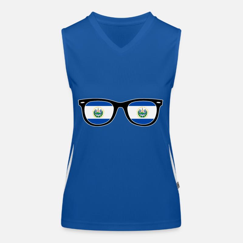 El Salvador flag Women's Functional Contrast Tank Top