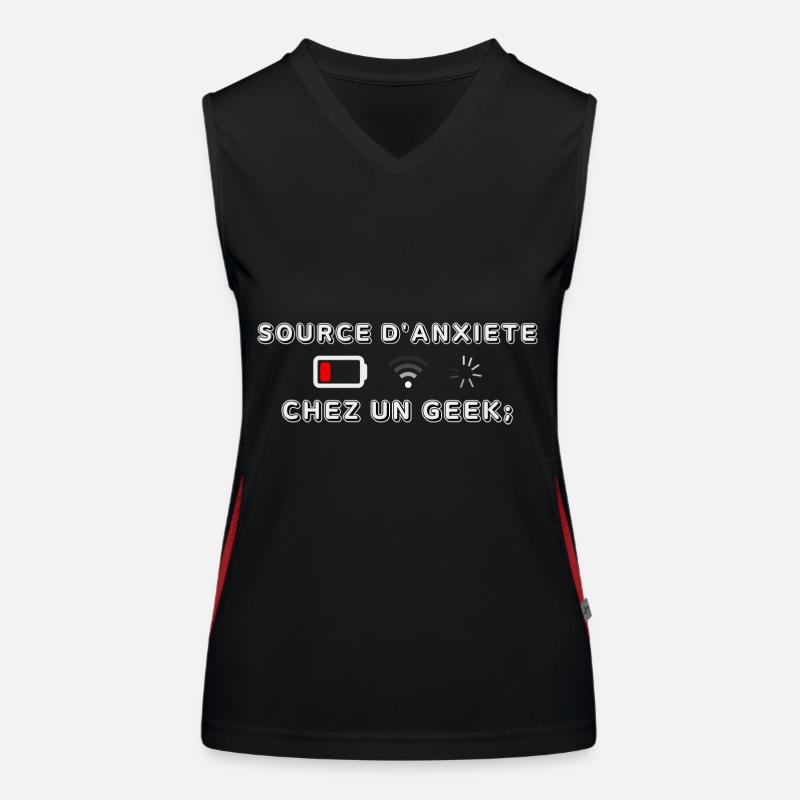 Source d Anxiété Chez un Geek Débardeur respirant contrasté Femme