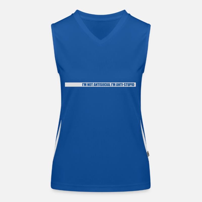 not antisocial anti stupid Funktionelles Kontrast-Tank Top für Frauen
