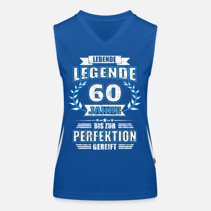 60. Geburtstag - Lebende Legende Funktionelles Kontrast-Tank Top für Frauen