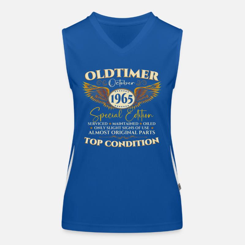 Oldtimer Oktober 1965 57. Geburtstag Geschenk Funktionelles Kontrast-Tank Top für Frauen