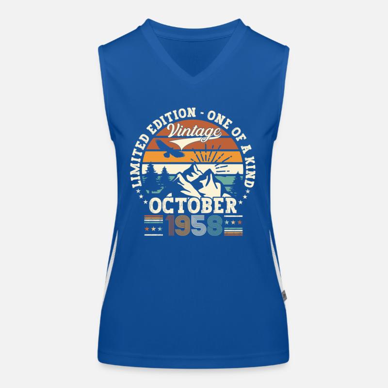 Original Octobre 1958 64th Birthday Gift Cool Débardeur respirant contrasté Femme