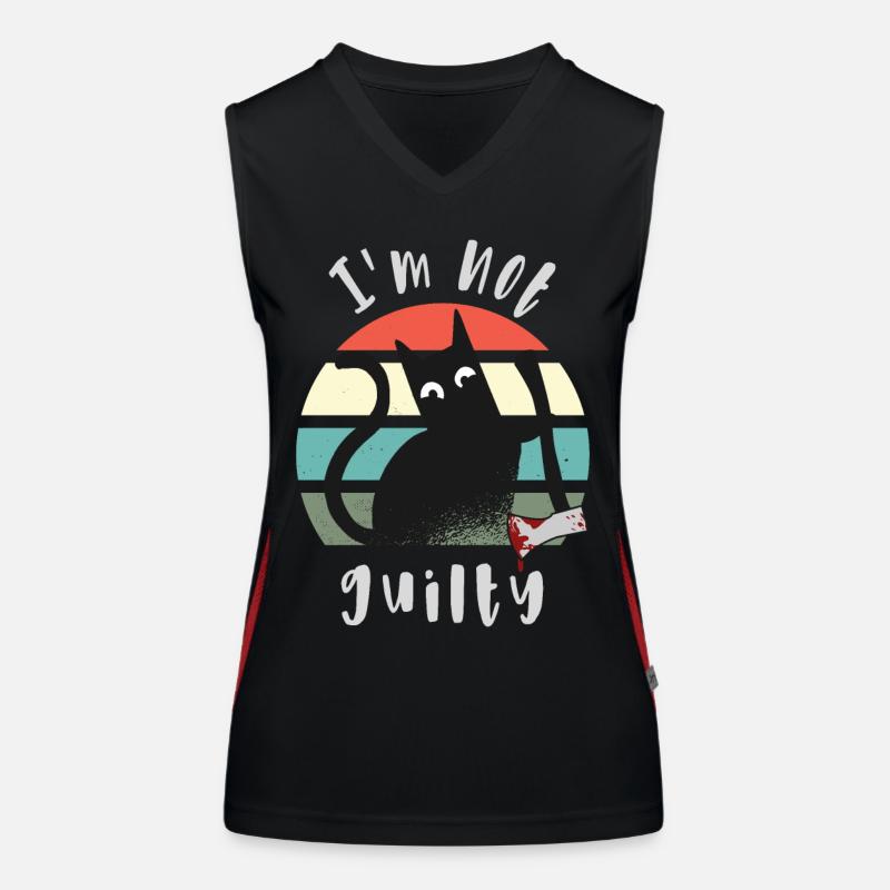 Ich bin unschuldig, Katze mit Axt Funktionelles Kontrast-Tank Top für Frauen