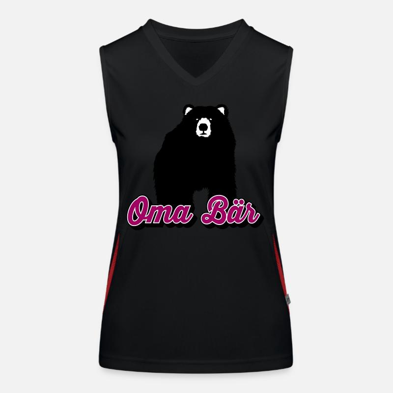 Oma Bär Beste Omi Großmutter | Farben änderbar Funktionelles Kontrast-Tank Top für Frauen