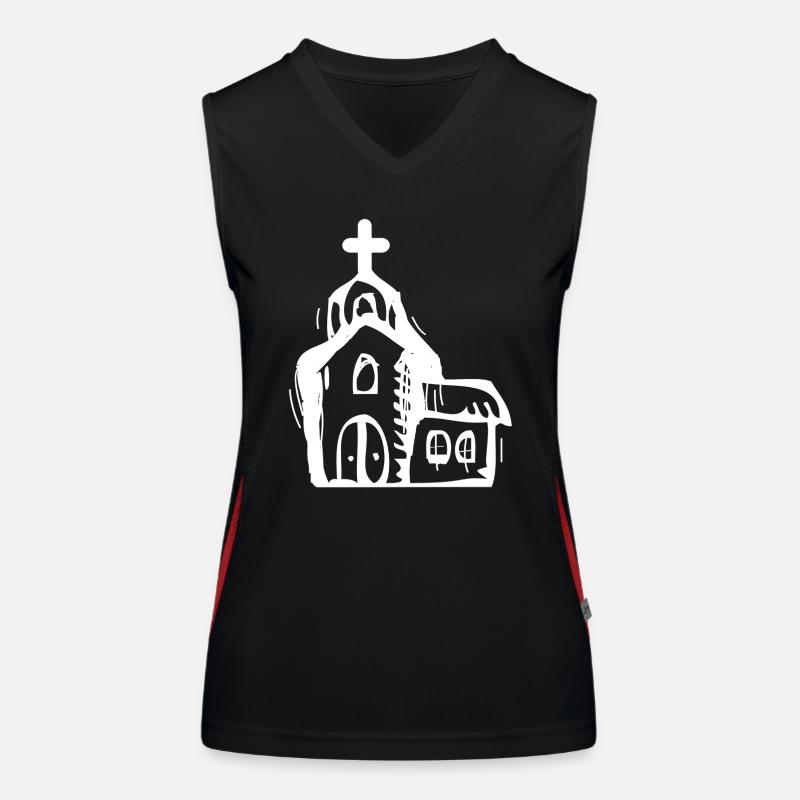 Kirche Funktionelles Kontrast-Tank Top für Frauen