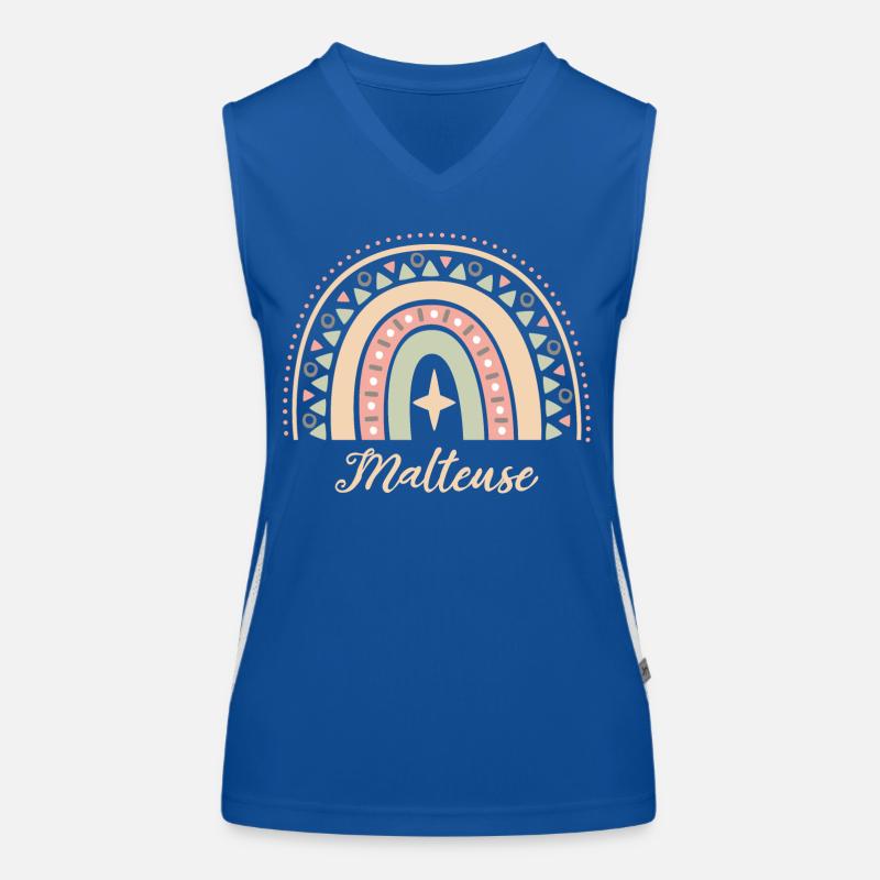 Cadeau Malteuse. Boho Rainbow malteuse. Débardeur respirant contrasté Femme