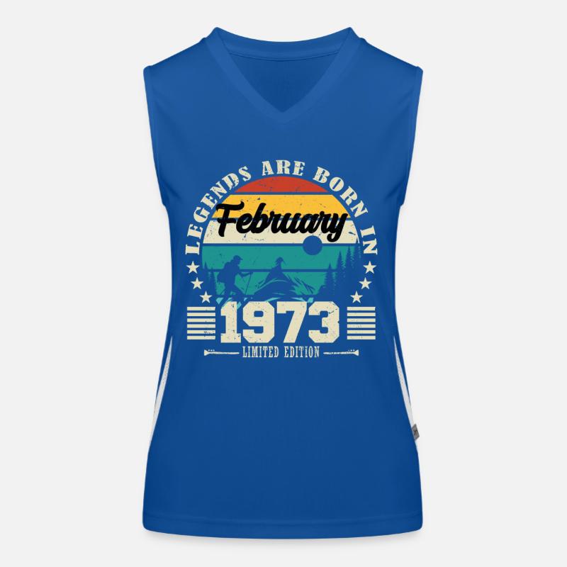 February 1973. Birthday gift February 1973. Women's Functional Contrast Tank Top