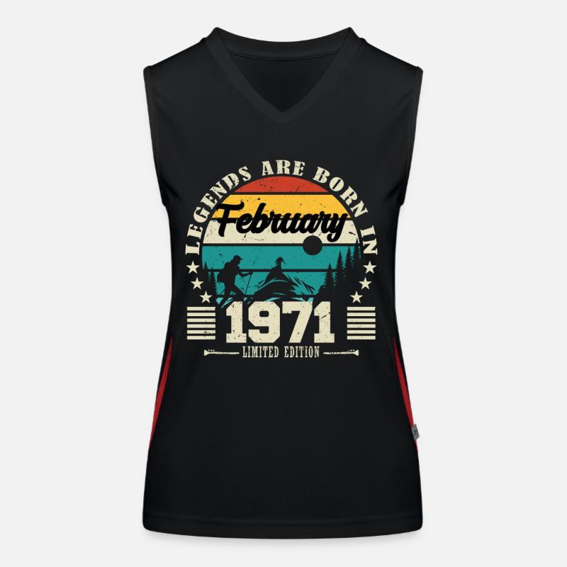 Februar 1971. Geburtstagsgeschenk Februar 1971. Funktionelles Kontrast-Tank Top für Frauen