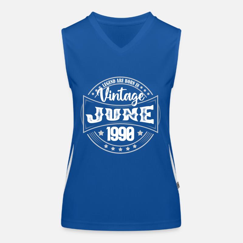 June 1990. Birthday gift June 1990. June. Women's Functional Contrast Tank Top