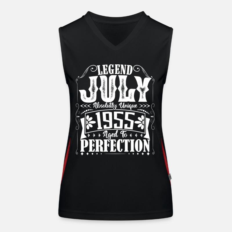 Juli 1955. Geburtstagsgeschenk Juli 1955. Funktionelles Kontrast-Tank Top für Frauen