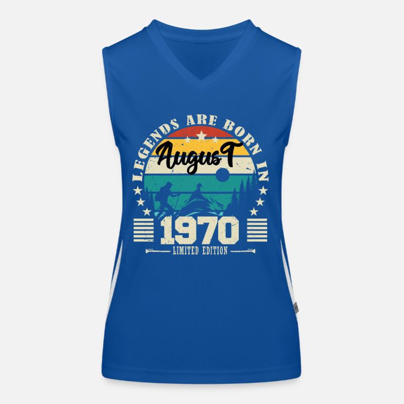 August 1970. Geburtstagsgeschenk August 1970. August Funktionelles Kontrast-Tank Top für Frauen