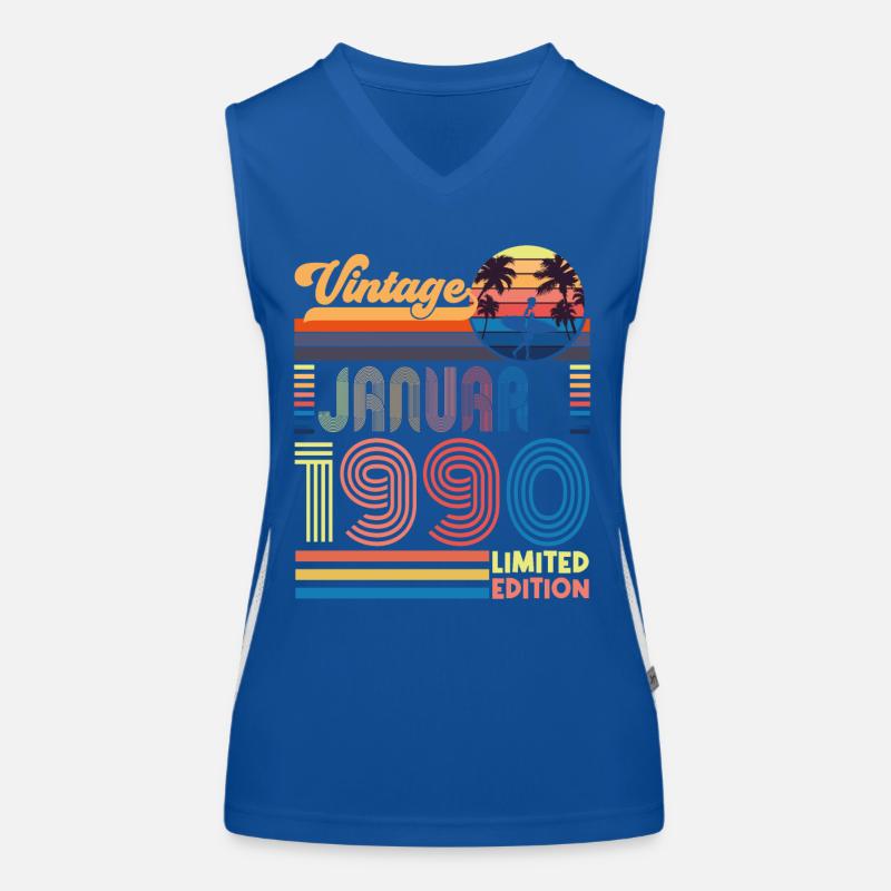 Jubiläum Januar 1990. Geschenk Januar 1990. Funktionelles Kontrast-Tank Top für Frauen