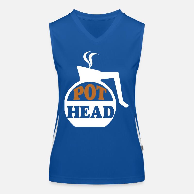 Pot head Coffee - Kaffee Geschenke Funktionelles Kontrast-Tank Top für Frauen