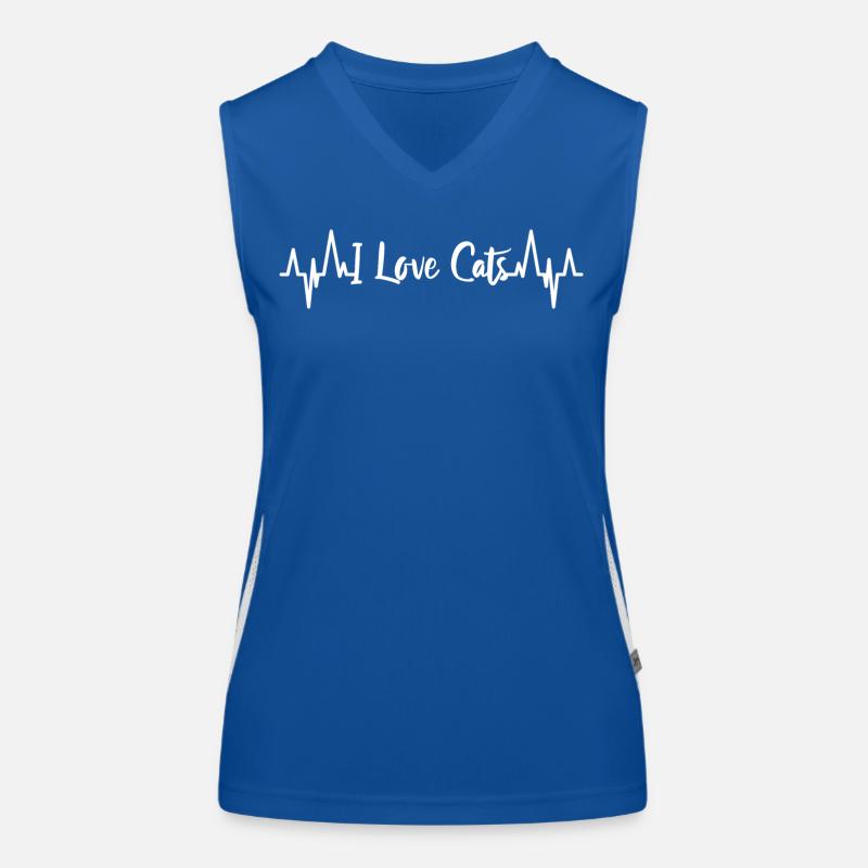 Ich liebe Katzen Herzschlag Funktionelles Kontrast-Tank Top für Frauen