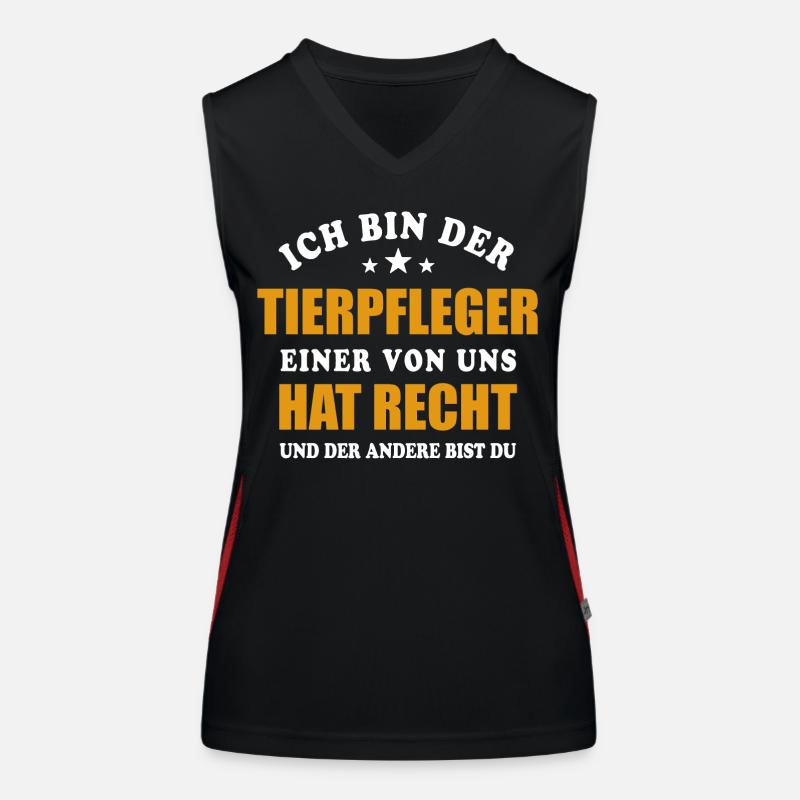 Ich bin der Tierpfleger - einer von uns hat Recht Funktionelles Kontrast-Tank Top für Frauen