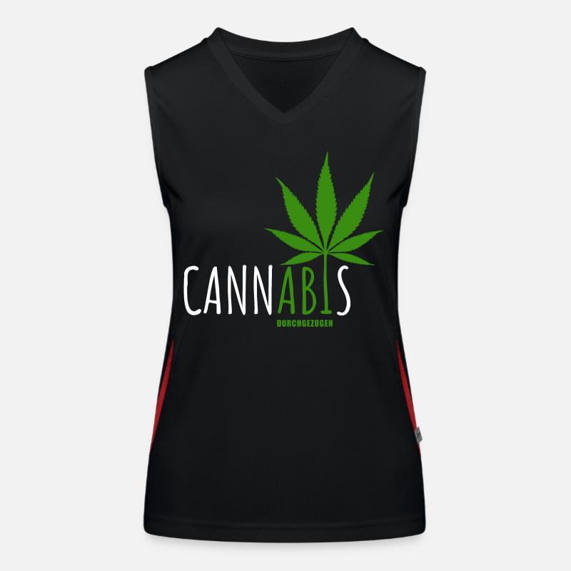 CannABIs Abi durchgezogen - Abitur - Spruch Funktionelles Kontrast-Tank Top für Frauen